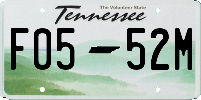TN license plate F0552M