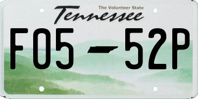 TN license plate F0552P