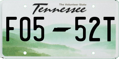 TN license plate F0552T