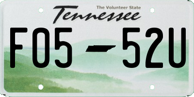 TN license plate F0552U