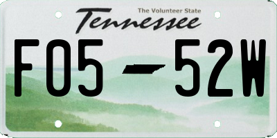 TN license plate F0552W