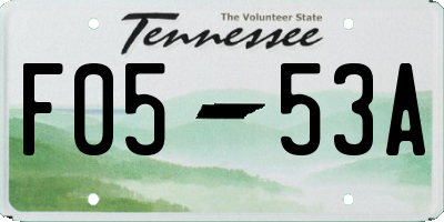TN license plate F0553A