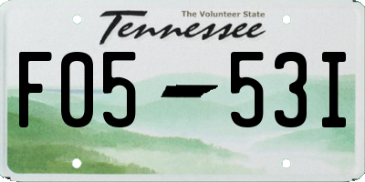 TN license plate F0553I
