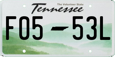 TN license plate F0553L