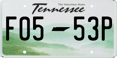 TN license plate F0553P
