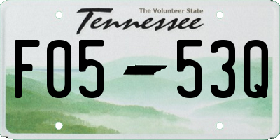 TN license plate F0553Q
