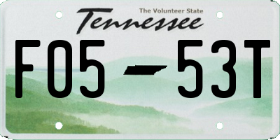 TN license plate F0553T