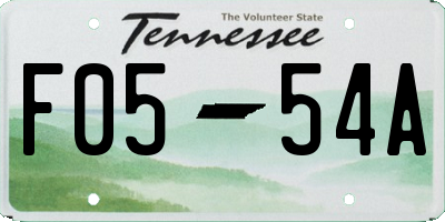 TN license plate F0554A