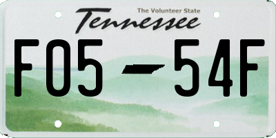 TN license plate F0554F