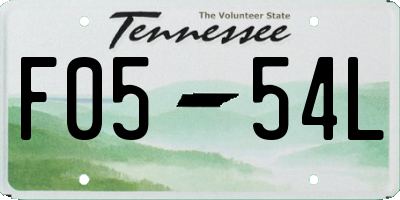 TN license plate F0554L