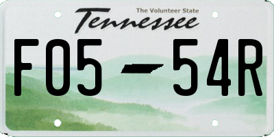TN license plate F0554R