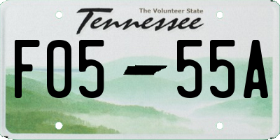 TN license plate F0555A