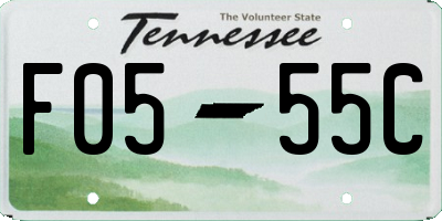 TN license plate F0555C