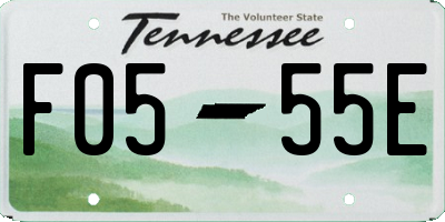 TN license plate F0555E