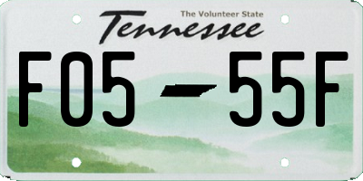 TN license plate F0555F