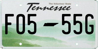 TN license plate F0555G