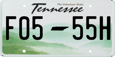 TN license plate F0555H