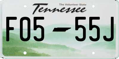 TN license plate F0555J