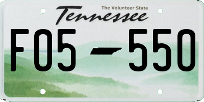 TN license plate F0555O