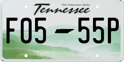 TN license plate F0555P