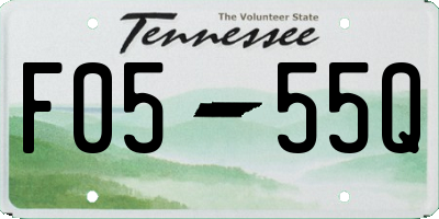 TN license plate F0555Q
