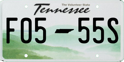 TN license plate F0555S