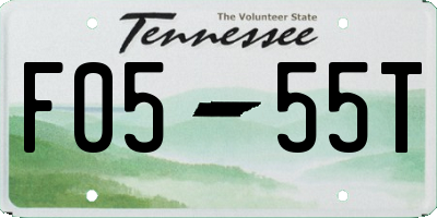 TN license plate F0555T