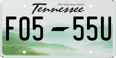 TN license plate F0555U
