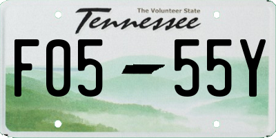 TN license plate F0555Y
