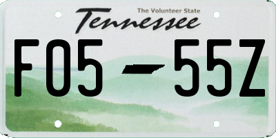 TN license plate F0555Z