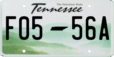 TN license plate F0556A