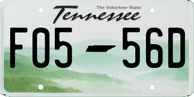 TN license plate F0556D