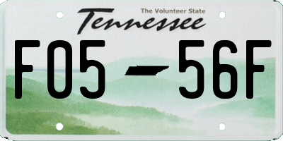 TN license plate F0556F