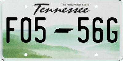 TN license plate F0556G