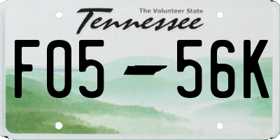 TN license plate F0556K