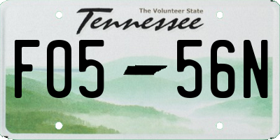 TN license plate F0556N