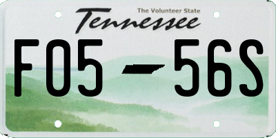 TN license plate F0556S