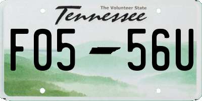 TN license plate F0556U