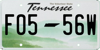 TN license plate F0556W