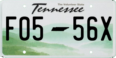 TN license plate F0556X