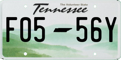 TN license plate F0556Y