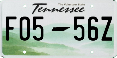 TN license plate F0556Z