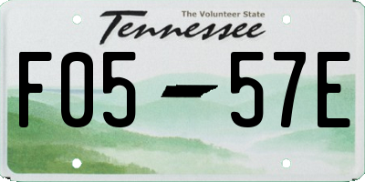 TN license plate F0557E