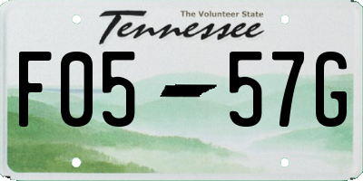 TN license plate F0557G