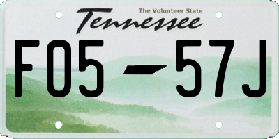 TN license plate F0557J
