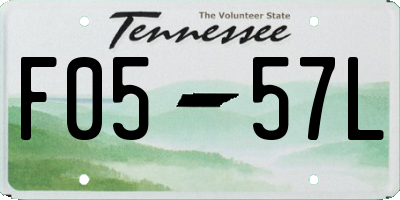 TN license plate F0557L