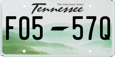 TN license plate F0557Q