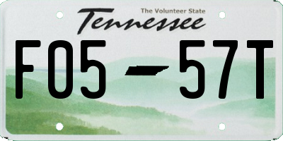 TN license plate F0557T