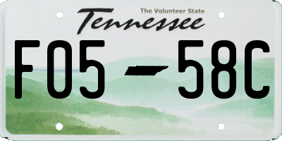 TN license plate F0558C