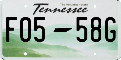 TN license plate F0558G
